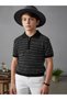 Boy's Zippered Collar Knitwear T-Shirt - 5