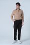 Bitter Brown Men's Fabric Trousers with Half Elastic Waist Regular Fit - 5