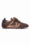 Women's Sneakers Bronze Detailed Rubber Laced Casual Sports Shoes Zinya Brown - 2