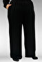 67020 Large Size Men's Collared Muslin Trouser Suit with Half Zipper - Black - 7