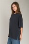 Ariana Slit T-Shirt Oversized Top Clothing Pajama Top - Anthracite - 3