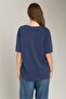 Adele Basic Seamless T-Shirt Top Wear Sleepwear Top - Navy Blue - 4