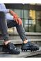 Kb056 Men's Daily Lace-Up Patent Leather Sports Sneakers Shoes Rst - Black - 2