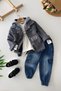 Miniğimin Cicileri Babyland Hooded Sweatshirt, Plaid Jackets, Jeans, Boys' 3-Piece Set