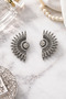 Vintage Sparkling Stone Sun Model Earrings Oxide Look Stylish Design Earrings - 6