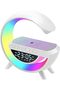 BT2301 LED Wireless Charging Speaker with G Shaped Digital Clock, Alarm, FM Radio & 7-Color L