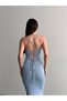 Back Strap with Crisscross Straps Laces Knit Dress - 3
