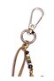 Handmade Lucky Knot Suede Drawstring Gold Detailed Bag Charm Keychain Black and Beige Color Option - 6