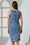 Women's Thick Strap Classic Model Medium Length Trendy Dress Bnj-666 - 7