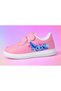 Cute Blue Character Printed Girls' Sneakers with Pink Bow - 2