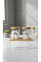 Bamboo Glass Containers with Lids Set of Cotton – Makeup Cotton and Cotton Swab Organizer Bathroom Organizer - 3