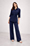 Women's Lace Detailed Soft Fabric Shirt and Pants Set - 4