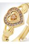 Zircon Stone Heart Women's Ring |   Gold Color Vip Design Adjustable - 4
