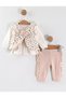 Eid Baby Girl 3-Piece Set with Bow Quilted Vest Set Top and Bottom Set - Leopard Stylish Baby Set - 2