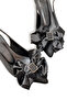 Women's Satin Bowknot Gold Detailed Medium Heel Stiletto - 2