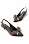 Women's Satin Stone Ribbon Detailed Medium Heel Stiletto - 5