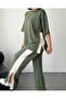 Modal Fabric Striped Detail Comfortable Fit Two-Piece Tracksuit Set - 5