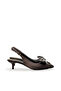 Women's Satin Stone Ribbon Detailed Medium Heel Stiletto - 2