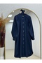 Datga بأربطة شق قماش مودال Tunik-ZŞ1000 أزرق داكن - 2
