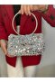 Silver Metal Strappy Evening Dress Bag a - 2