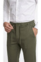 Men's Khaki Color Quality Pants Stretchy Stretch Fabric Ankle-Length Jogger Pants Woven Back Pocketed - 3