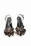 Women's Satin Bowknot Gold Detailed Medium Heel Stiletto - 5