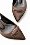 Women's Satin Mid Heel Stiletto Buckled - 6