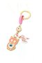 Pink Cat Metal Keychain, Luck Keychain, Metal Evil Eye Bead Keychain - 3