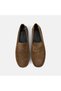 Men's Dark Beige Round Toe Sports Casual Suede Loafers - 6