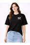 Women's Black Oversized Kurdale Printed Stylish T-Shirt with Cotton Strands