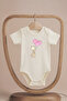 Organic 100% Cute Giraffe Cotton Pack Printed Short Sleeve Snap Fastener Baby Bodysuit