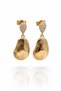 Folia Dome Xuping Women's Steel Dangle Earrings Anti-Tarnish Anti-Allergic Gold Color