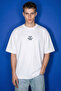 Unisex White Leave the Waddle Zone Penguin Printed 100% Cotton Oversized Crew Neck Premium T-Shirt - 6