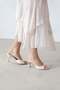 Franco Women's Heeled Wrinkled Shoes Leather Sandals Beige - 2
