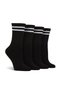 4 Pairs Black Striped Sports College Tennis Socks Daily Unisex - 2