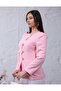 Pink Stylish Women's Blazer Jacket with Gold Button Detail - 2