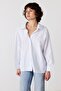 Oversize Poplin Gömlek Beyaz - 4