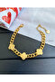 Clover Motif Tarnish-Resistant Steel Chain Bracelet (17+5cm)