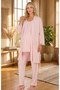 New Season Powder Eyelet Embroidery Linen Detailed Special Design Summer Cotton Maternity Dressing Gown Pajama Set - 8