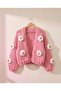 Pink Daisy Hand Knitted Cardigan