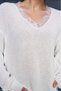 Women's Ecru Lace Detailed V-Neck Knitwear Sweater - 5