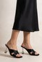 Cinderella Women's Heels Slipper Black Satin - 2