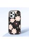 Redmi Note 12 Pro Speed Compatible Shock-Absorbing Camera Protected Black Silicone Case Floral Print