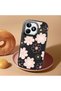 Realme Note 50 Compatible Shock-Absorbing Camera Protected Black Silicone Case Floral Print - 2