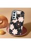 Realme C65 4g Compatible Shock-Absorbing Camera Protected Black Silicone Case Floral Print - 2