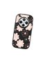 Redmi A4 Compatible Shock-Absorbing Camera Protected Black Silicone Case Floral Print - 3