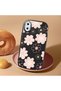 Black Silicone Case with Shock-Absorbing Camera Protections Compatible with iPhone X/Xs Floral Print - 2