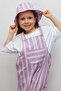 Lila Çizgi Patterned Pocket Detail Children's Salopet - 3