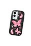 Vivo Y04 Compatible Camera Protected Black Soft Silicone Phone Case Butterfly Patterned