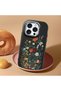 iPhone 15 Pro Compatible Camera Protected Black Soft Silicone Phone Case Floral Print - 2